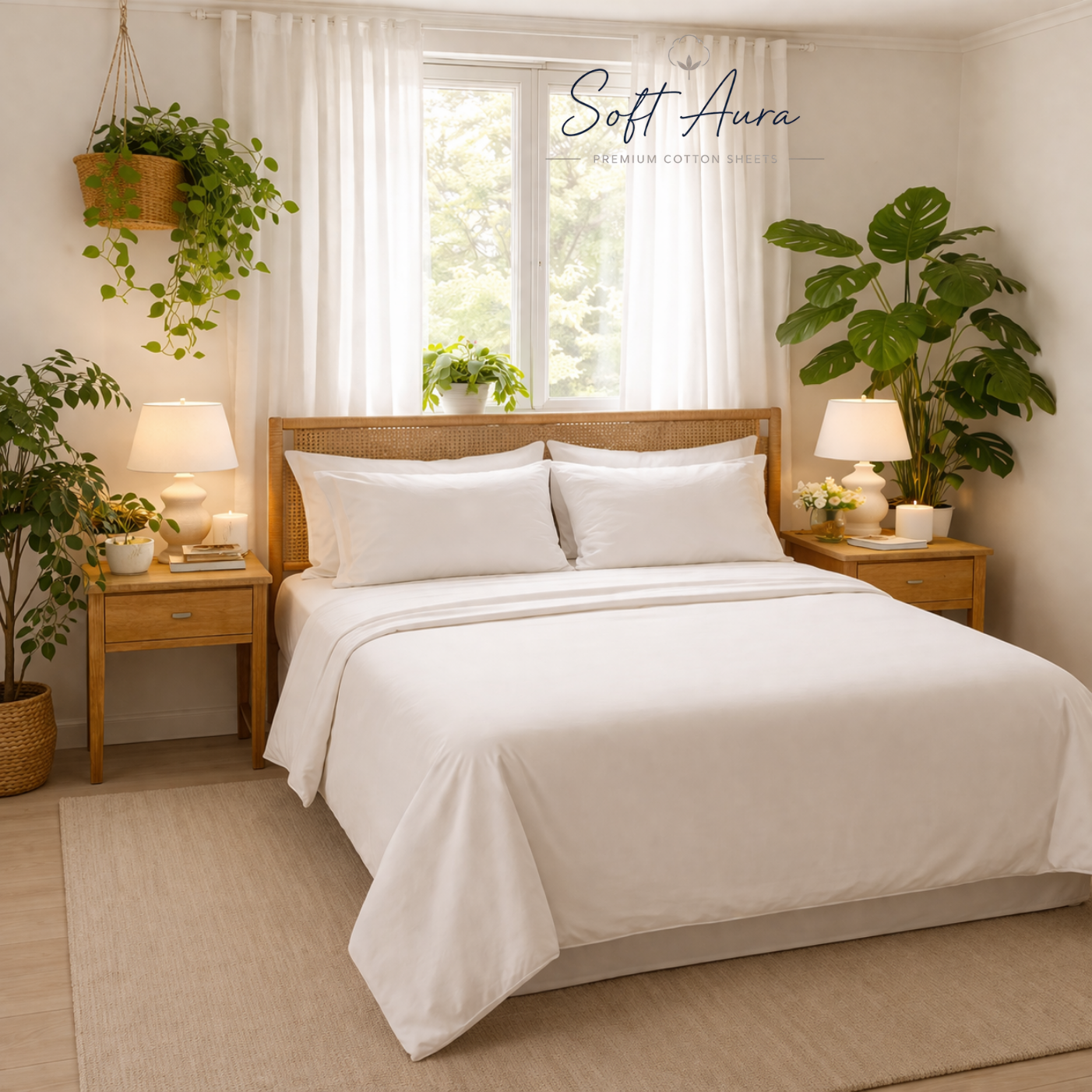 Soft Aura™ 400 Thread Count Premium Cotton Sheets sets