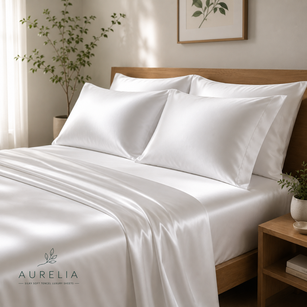 Luxury Aurelia TENCEL™ sheets with a silky smooth feel and breathable comfort